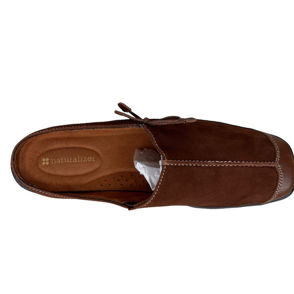 Naturalizer Loafer Slip On‎ Suede Bow Detailing Cap Toe Brown Women Size 8.5M - Picture 6 of 8